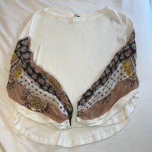 Free People flowy waffle material shirt. XS.